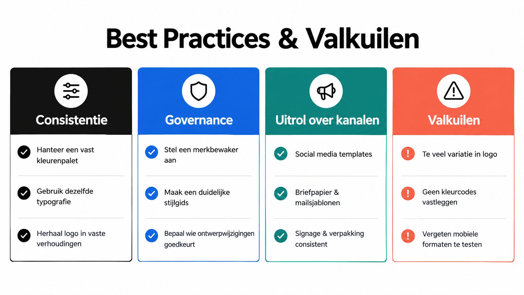 Een overzicht van best practices en valkuilen bij het ontwikkelen en beheren van een visuele huisstijl.